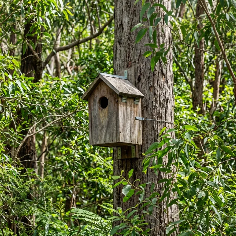 Animal nesting box installed as a humane alternative to a Collingwood roof cavity